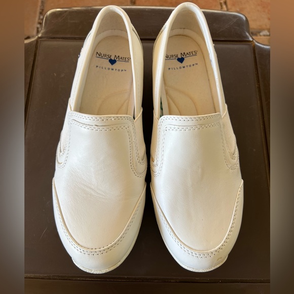 Nurse Mates Shoes - Nurse Mates White Pillowtop Slip-Ons